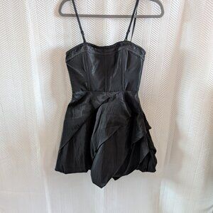 De Laru Collection Black Corset Bubble Hem Mini Dress Small Formal Prom Party